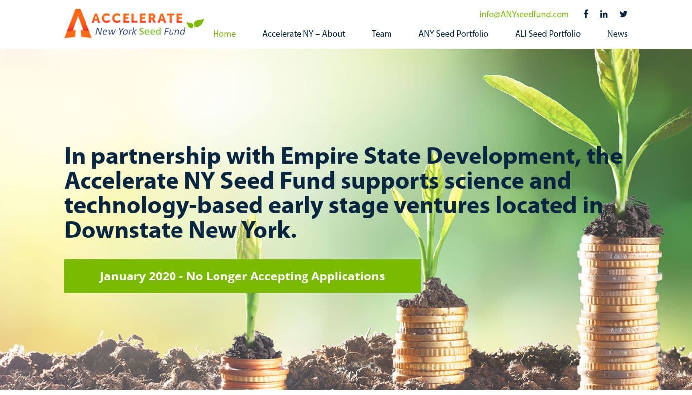 Bannière de Accelerate New York Seed Fund